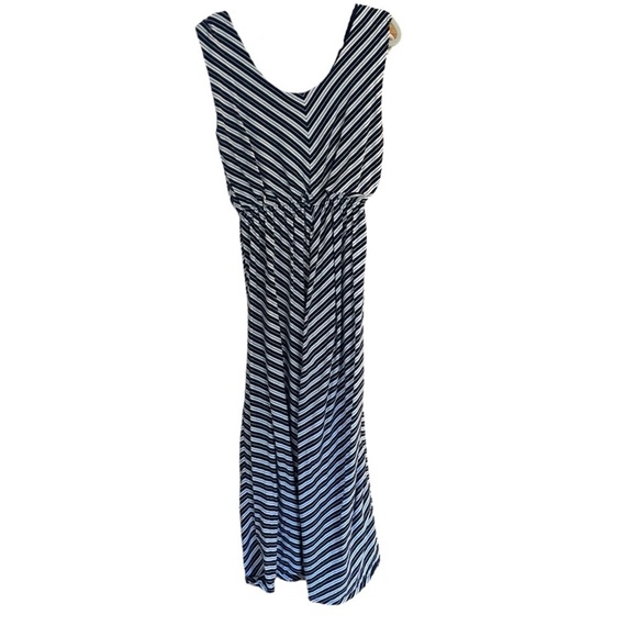 Olive & Oak Black & White Striped Maxi Dress – Nautical Vibes | Size Large - Picture 2 of 7